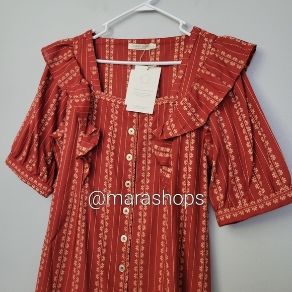 Christy Dawn The Darcy Dress Hibiscus Zinnia Stripe - Picture 4 of 7